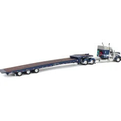 1/64 Peterbilt 389 with Talbert 5553T Traveling Axle Trailer, Blue/Silver, DCP by First Gear