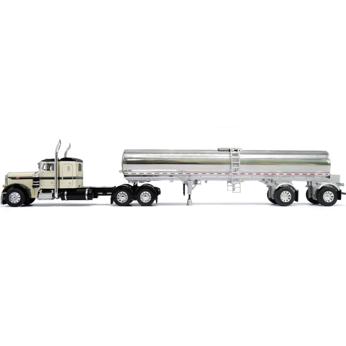 1/64 Peterbilt 379 with Walker Milk Tanker, Beige & Black, DCP by First Gear