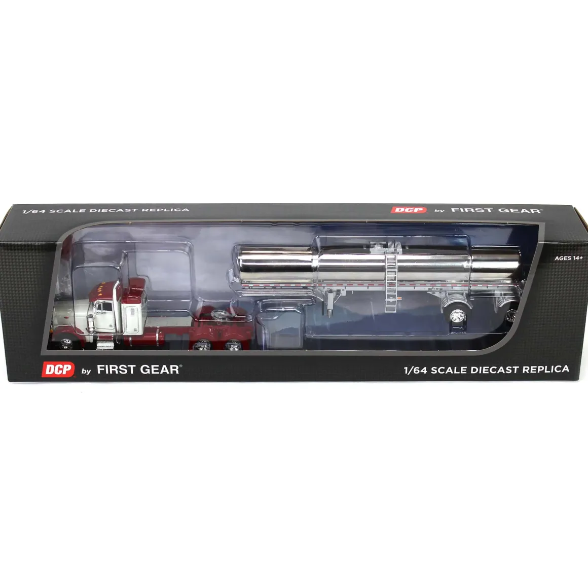 1/64 Peterbilt 379 with Walker Milk Tanker, White & Red, DCP by First Gear