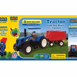 126 Piece Block Set - New Holland Tractor with Farmer & Hay Baler