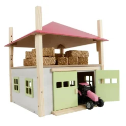 1/32 PINK Wooden Hay Barn with Loft and Adjustable Roof by Kids Globe