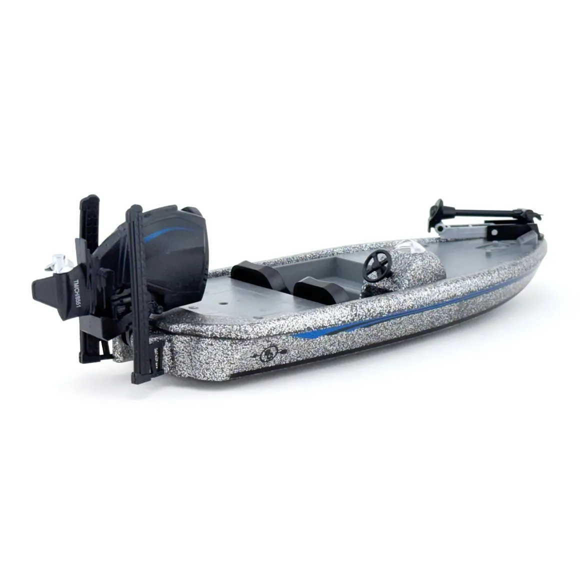 1/20 Professional Bass Boat with Angler, Fish, Fishing Pole, and Boat Trailer by Big Country Toys