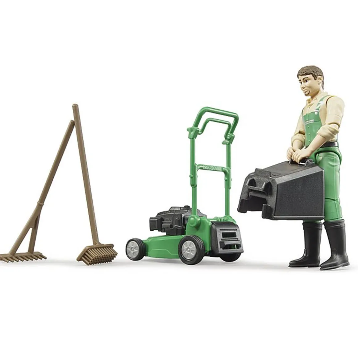 1/16 Push Lawn Mower with Gardener & Accessories by Bruder