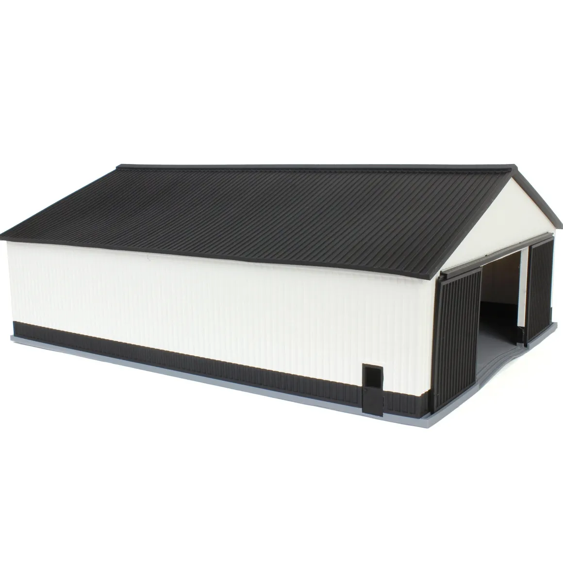 1/64 "The Professional" Black/White 60ft x 80ft Machine & Farm Shed, 3D Printed