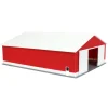 1/64 "The Professional" Red/White 60ft x 80ft Machine & Farm Shed, 3D Printed