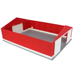 1/64 "The Professional" Red/White 60ft x 80ft Machine & Farm Shed, 3D Printed