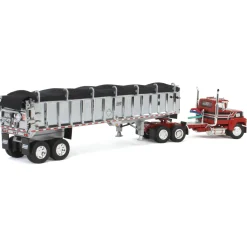 1/64 Red & Black Ford LTL 9000 Day Cab w/ East End Dump Trailer, DCP by First Gear