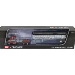 1/64 Red & Black Ford LTL 9000 Day Cab w/ East End Dump Trailer, DCP by First Gear