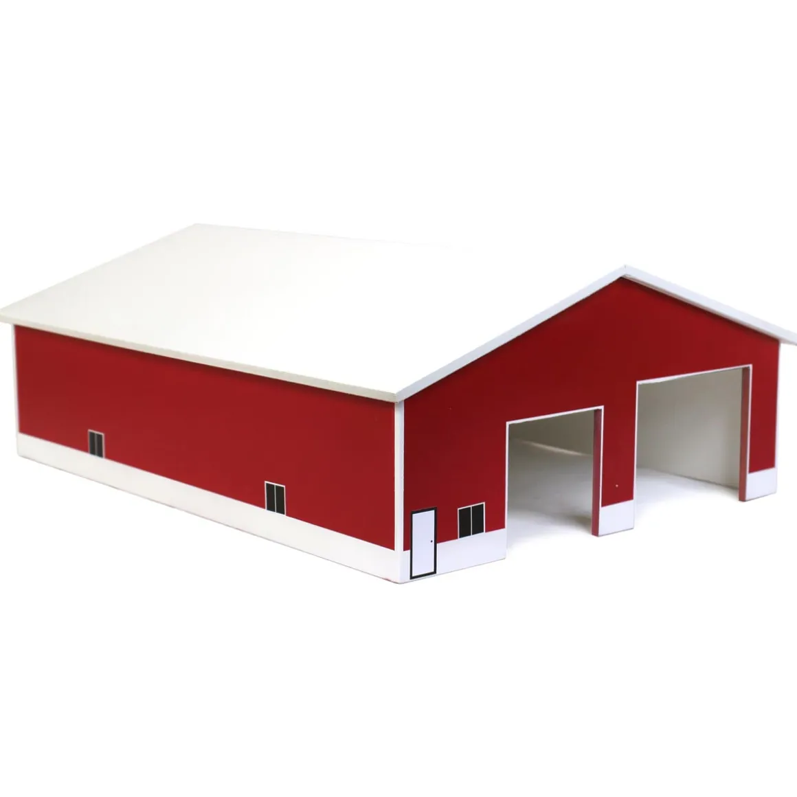 1/64 Red & White 2 Door 60ft x 80ft Wooden Tractor or Truck Shop