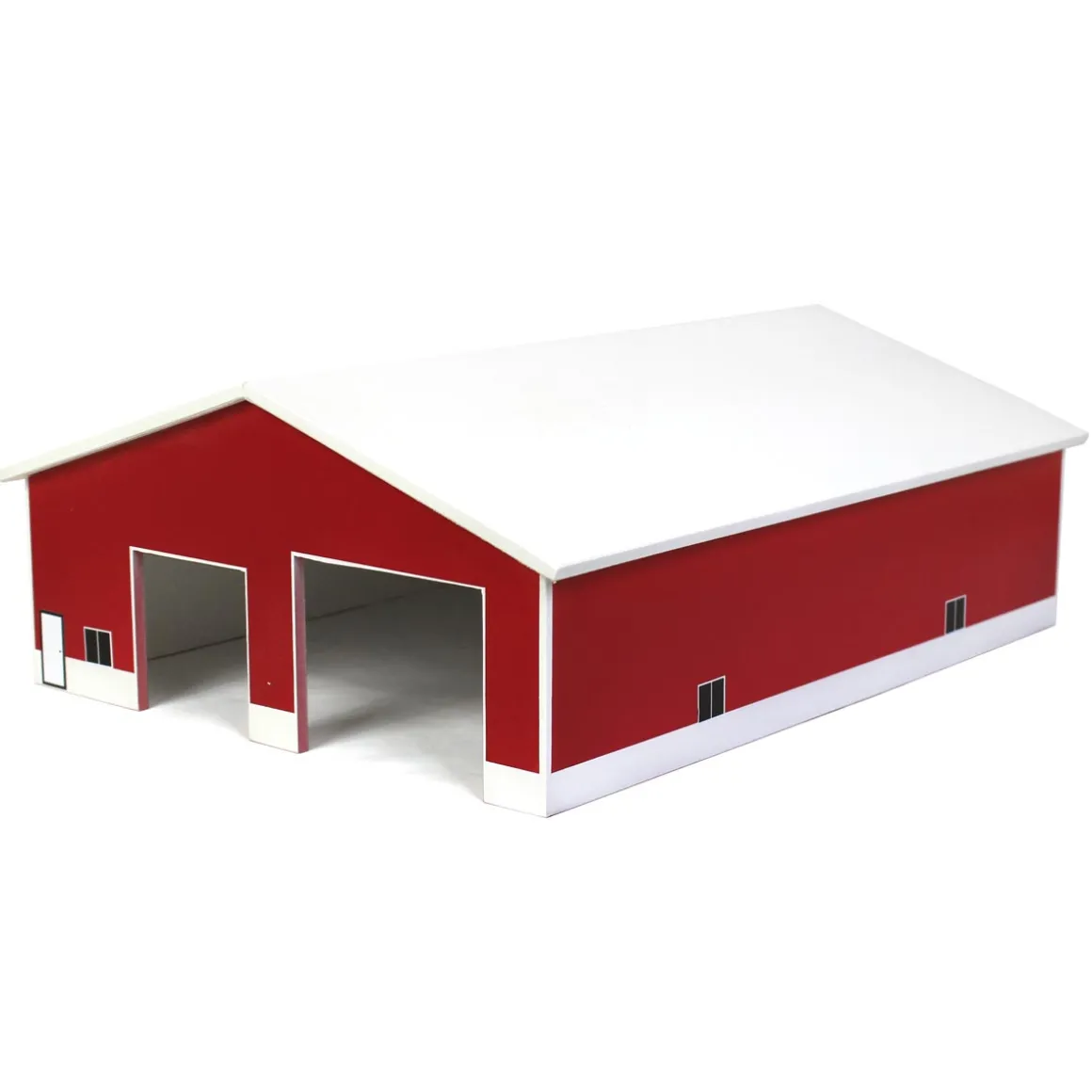 1/64 Red & White 2 Door 60ft x 80ft Wooden Tractor or Truck Shop
