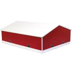 1/64 Red & White 2 Door 60ft x 80ft Wooden Tractor or Truck Shop