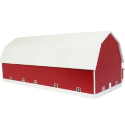 1/64 Red & White 60ft x 120ft Wooden Dairy Barn with Milk House