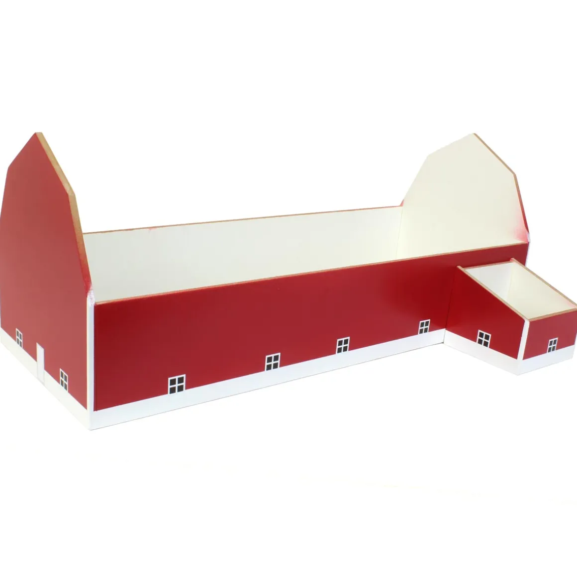 1/64 Red & White 60ft x 120ft Wooden Dairy Barn with Milk House