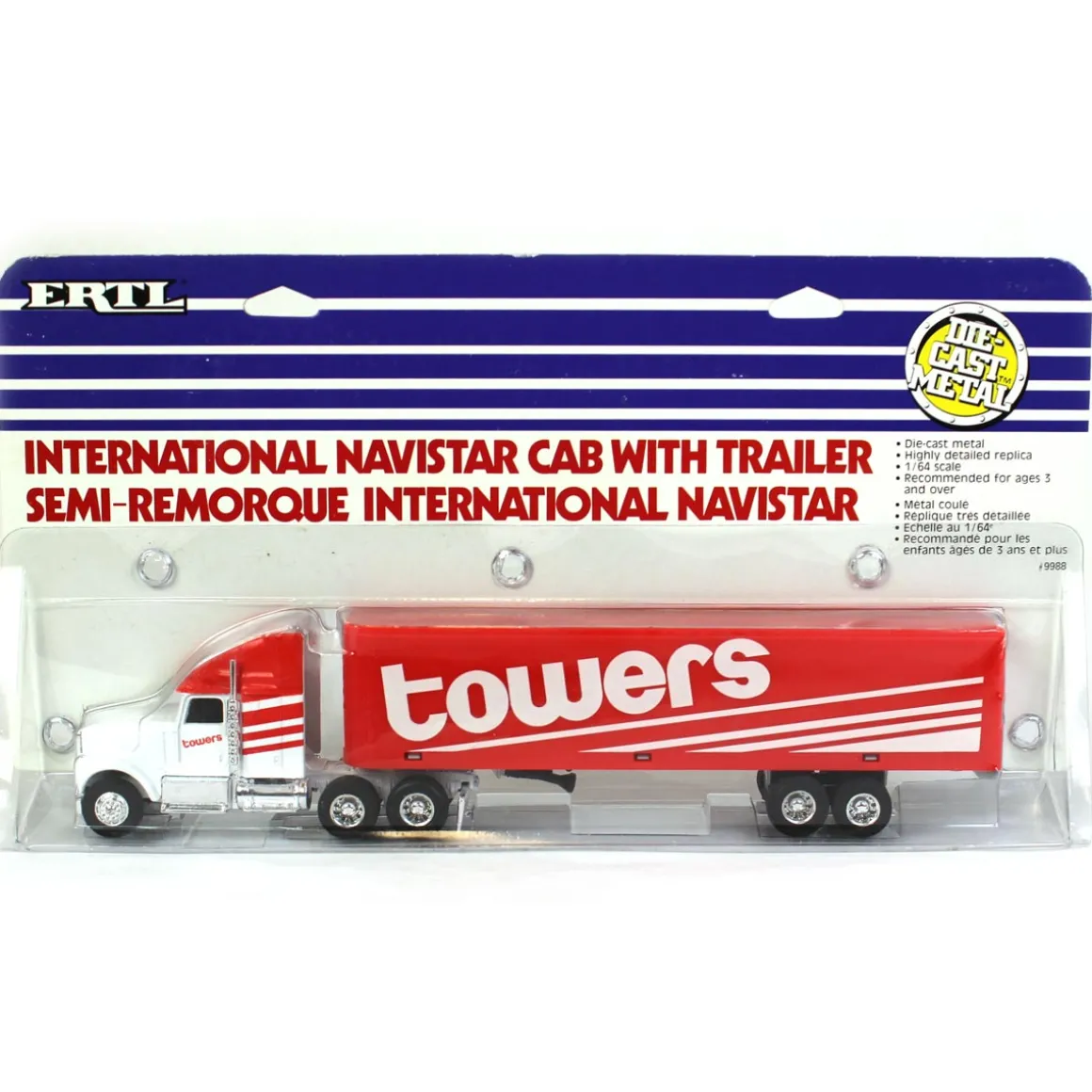 1/64 Red & White International Navistar Cab with Trailer - Towers