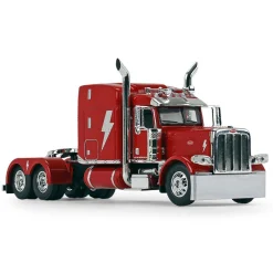 1/64 Red Peterbilt Model 389 Sleeper w/ Kentucky Moving Trailer, AC/DC PWR/UP, DCP by First Gear