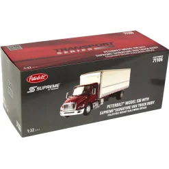 1/32 Red Peterbilt Model 536 with White Supreme Signature Van Truck Body
