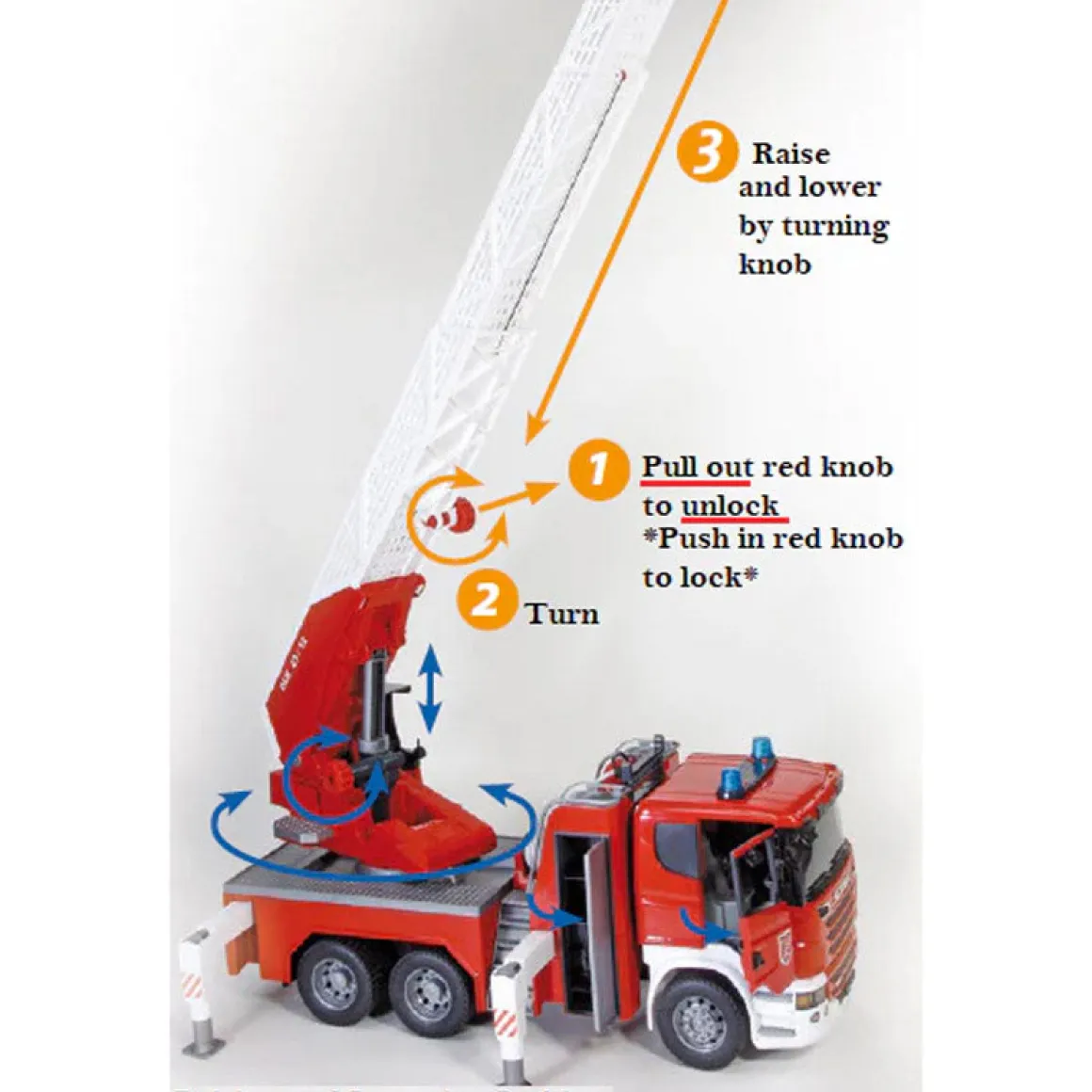 1/16 Scania Super 560R Fire Engine w/ Ladder & Water Pump + Lights & Sounds by Bruder