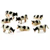 1/87 Set of 8 Black & White Cows Laying and Standing by Kids Globe