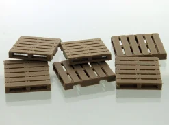 1/50 Set of 6 Brown Plastic Freight Pallets, 3D Printed in the USA