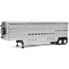 1/64 Silver Wilson Tandem-Axle 40ft Vintage Livestock Trailer with Chrome Rims
