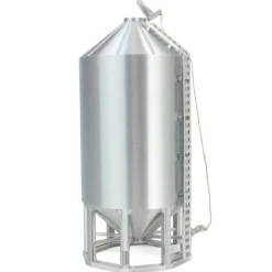 1/64 Smooth Wall Multi-Purpose Silver 4100 Bushel Bin, 3D Printed