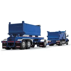 1/64 Surf Blue Kenworth T880 Rogue Dump w/ Rogue Transfer Dump Trailer, DCP by First Gear