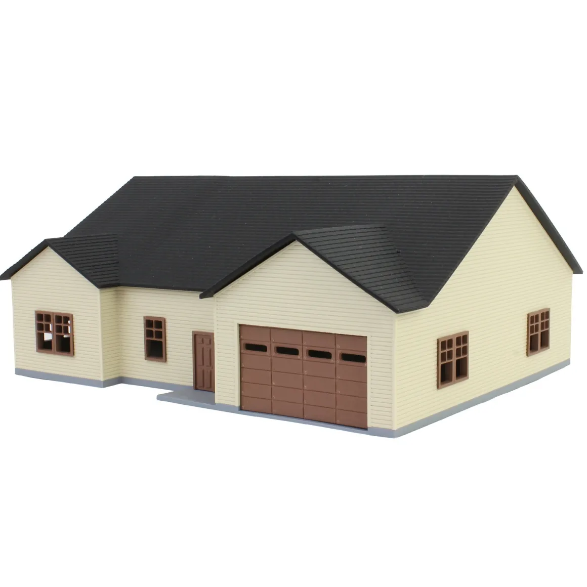 1/64 Tan & Brown “The Ranch” Farm House w/ Opening Garage & Back Deck, 3D Printed