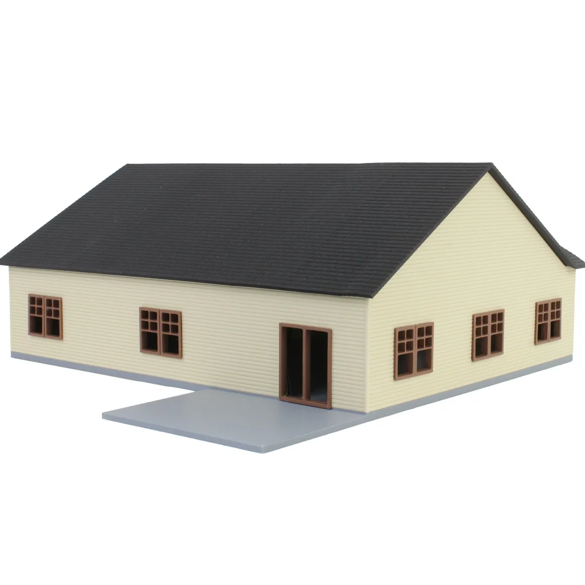 1/64 Tan & Brown “The Ranch” Farm House w/ Opening Garage & Back Deck, 3D Printed