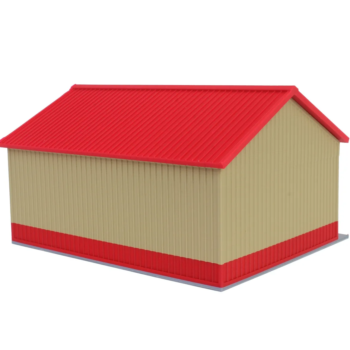 1/64 Tan & Red "Papa's Shop" 40ft x 30ft Farm Shed w/ Removeable Door & Roof, 3D Printed