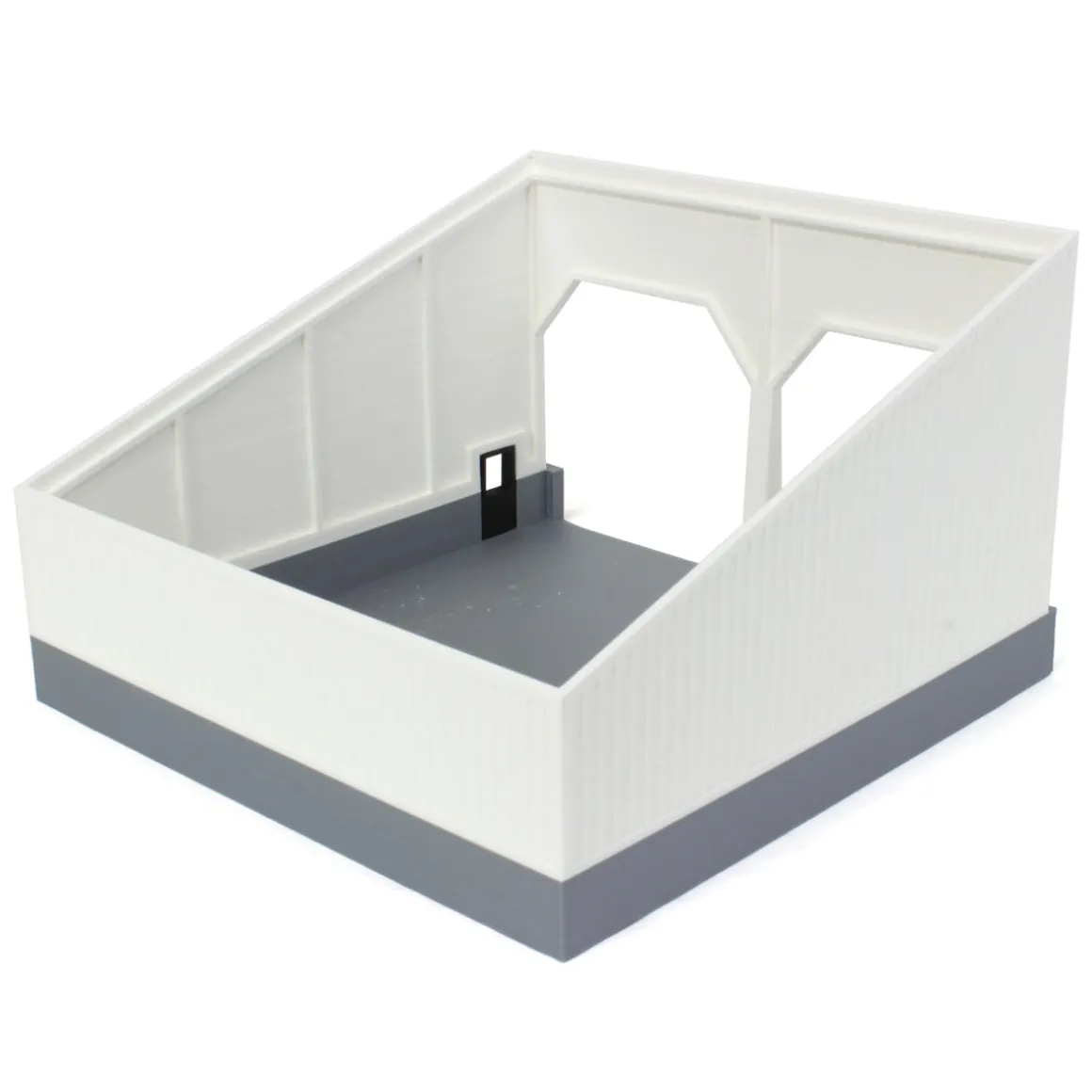 1/64 The Double Bay 40ft x 40ft Cattle Shed, Black/White, 3D Printed
