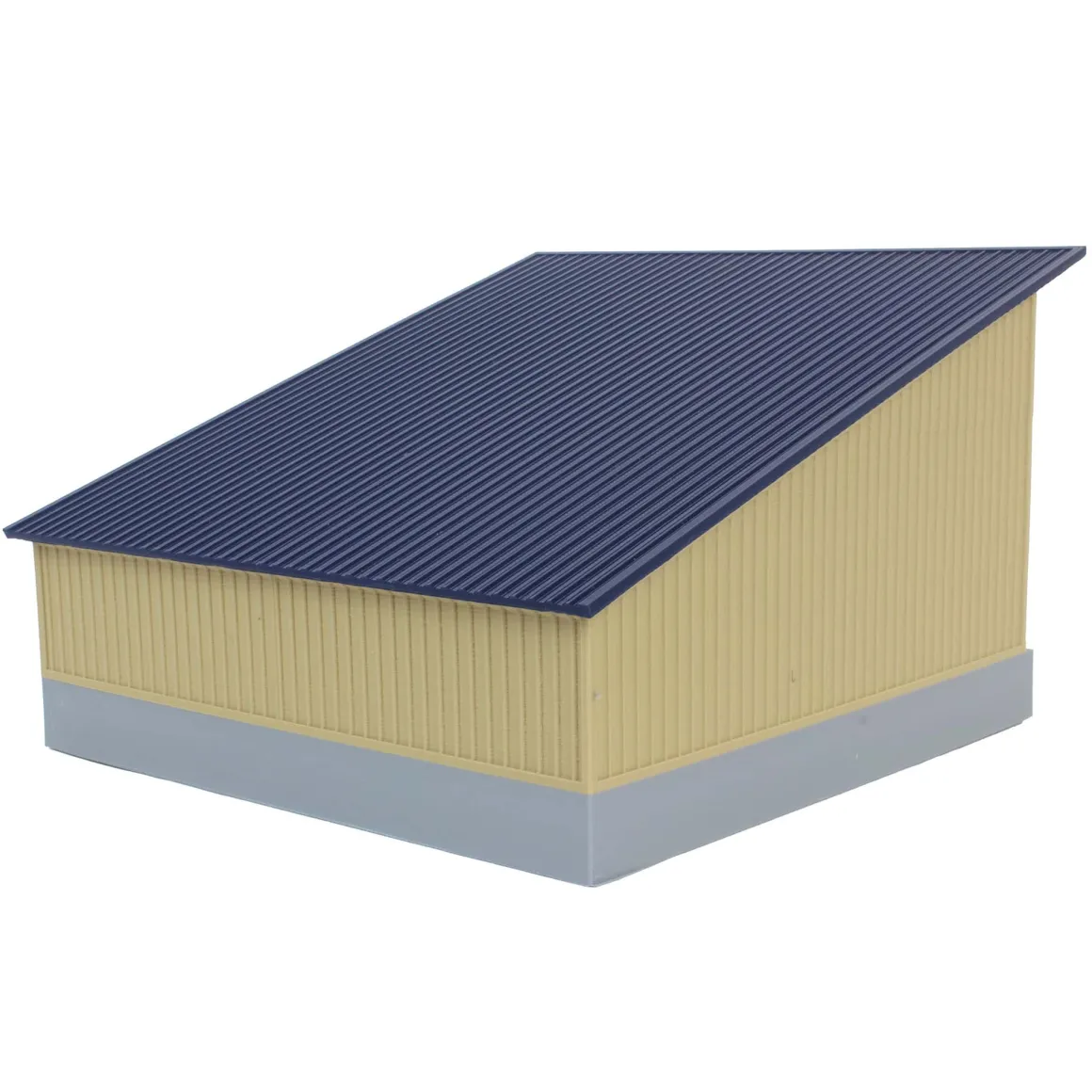 1/64 The Double Bay 40ft x 40ft Cattle Shed, Tan & Navy, 3D Printed