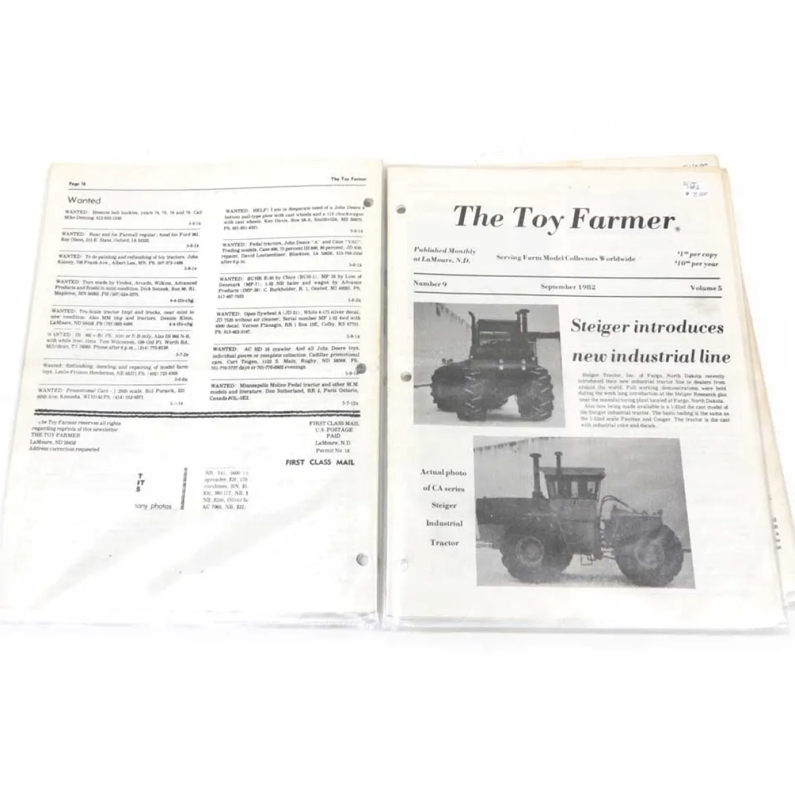 1982 Toy Farmer Magazines, July-December Only