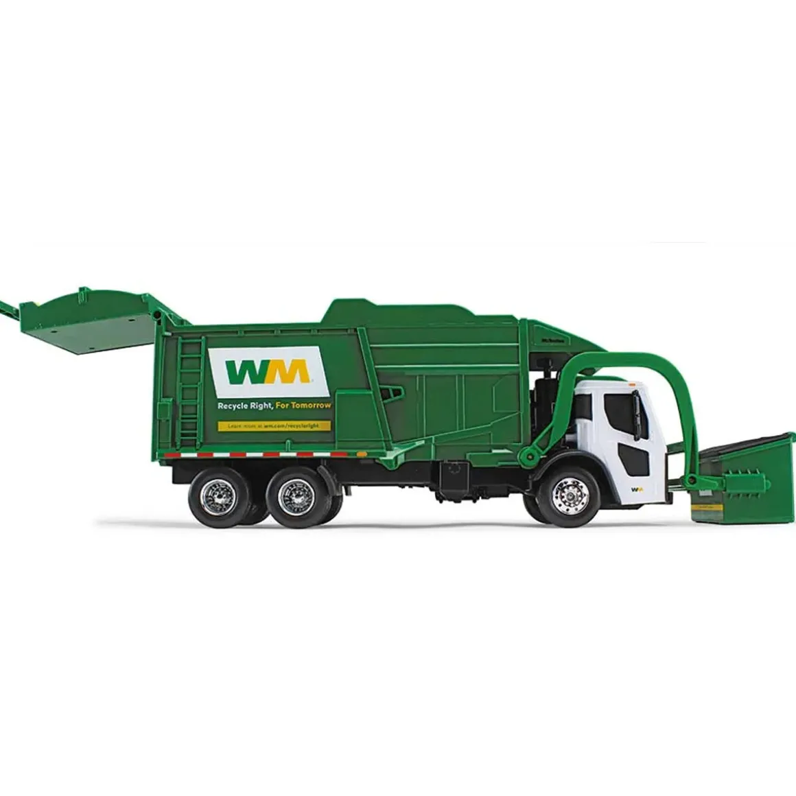 1/25 Waste Management Mack LR Refuse Truck w/ Lights & Sounds, McNeilus Meridian Front Loader & Bin