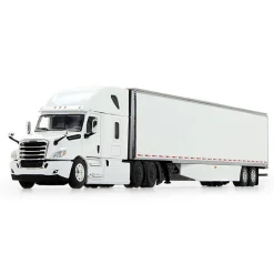 1/64 White 2018 Freightliner Cascadia Sleeper & Utility Trailer w/ Skirts, DCP by First Gear