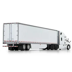 1/64 White 2018 Freightliner Cascadia Sleeper & Utility Trailer w/ Skirts, DCP by First Gear