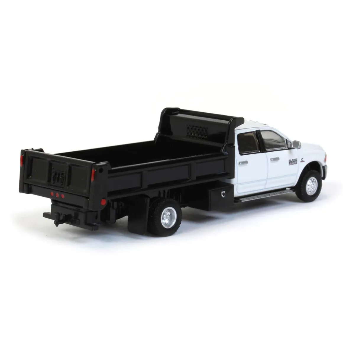 1/64 White 2018 Ram 3500 Dually with Black Dump Bed, Outback Toys Exclusive