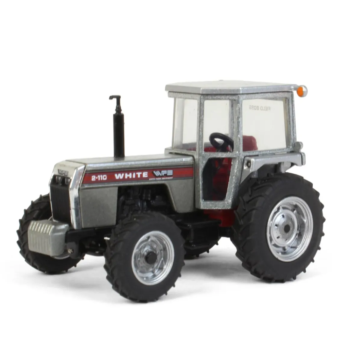 1/64 White 2-110 Wide Front with Cab, Power Assist & Red Stripe