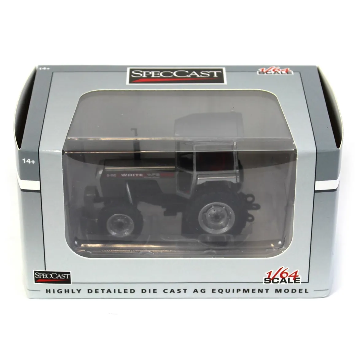 1/64 White 2-110 Wide Front with Cab, Power Assist & Red Stripe