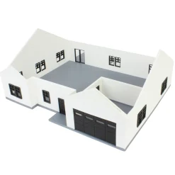 1/64 White & Black “The Ranch” Farm House w/ Opening Garage & Back Deck, 3D Printed