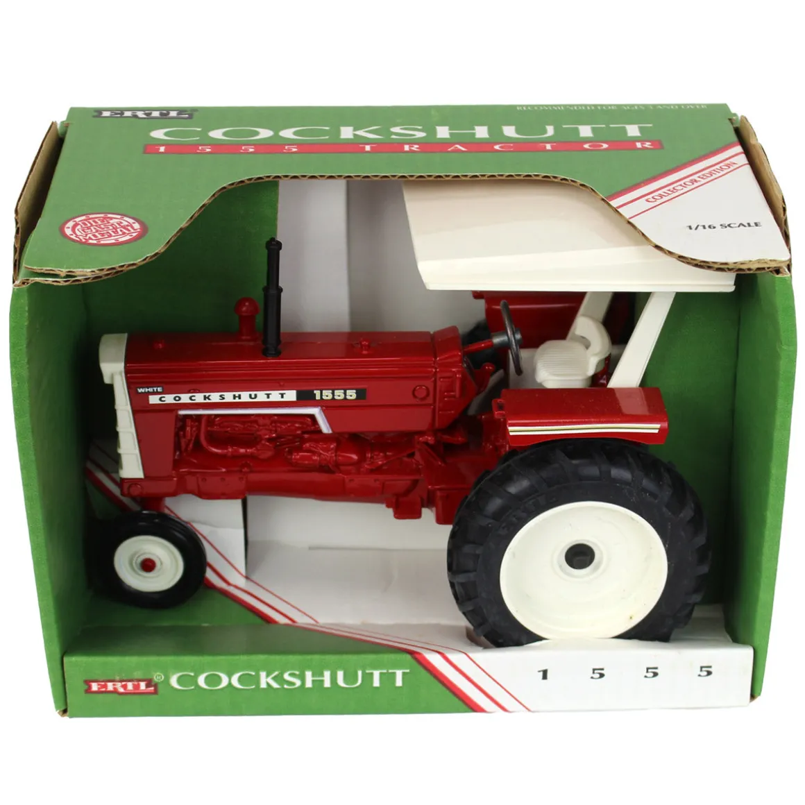 1/16 (White) Cockshutt 1555 Narrow with 2 Post Canopy