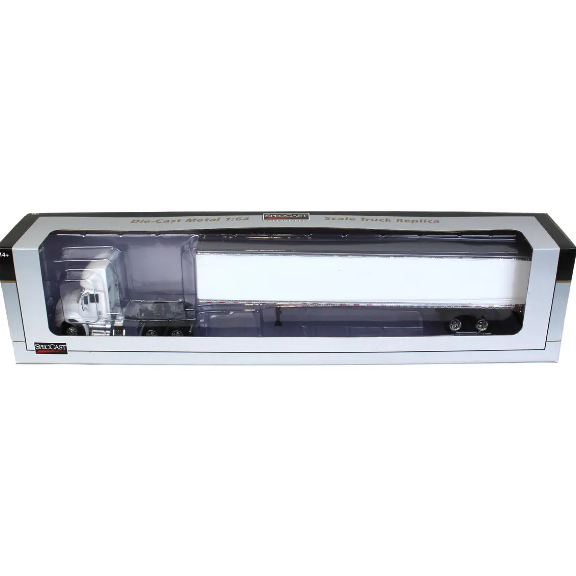 1/64 White International 8600 with Trailer with Single Rear Door