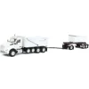 1/64 White Kenworth T880 Rogue Dump w/ Rogue Transfer Dump Trailer, DCP by First Gear