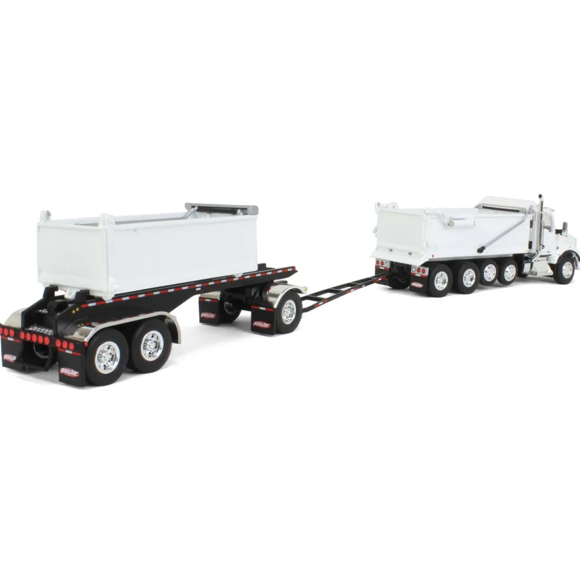 1/64 White Kenworth T880 Rogue Dump w/ Rogue Transfer Dump Trailer, DCP by First Gear