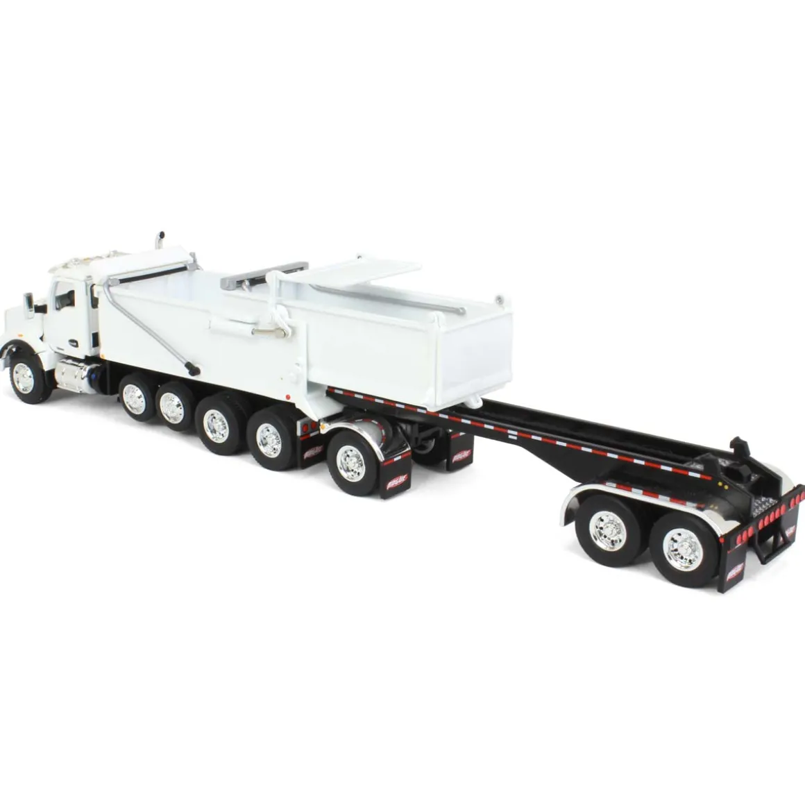 1/64 White Kenworth T880 Rogue Dump w/ Rogue Transfer Dump Trailer, DCP by First Gear