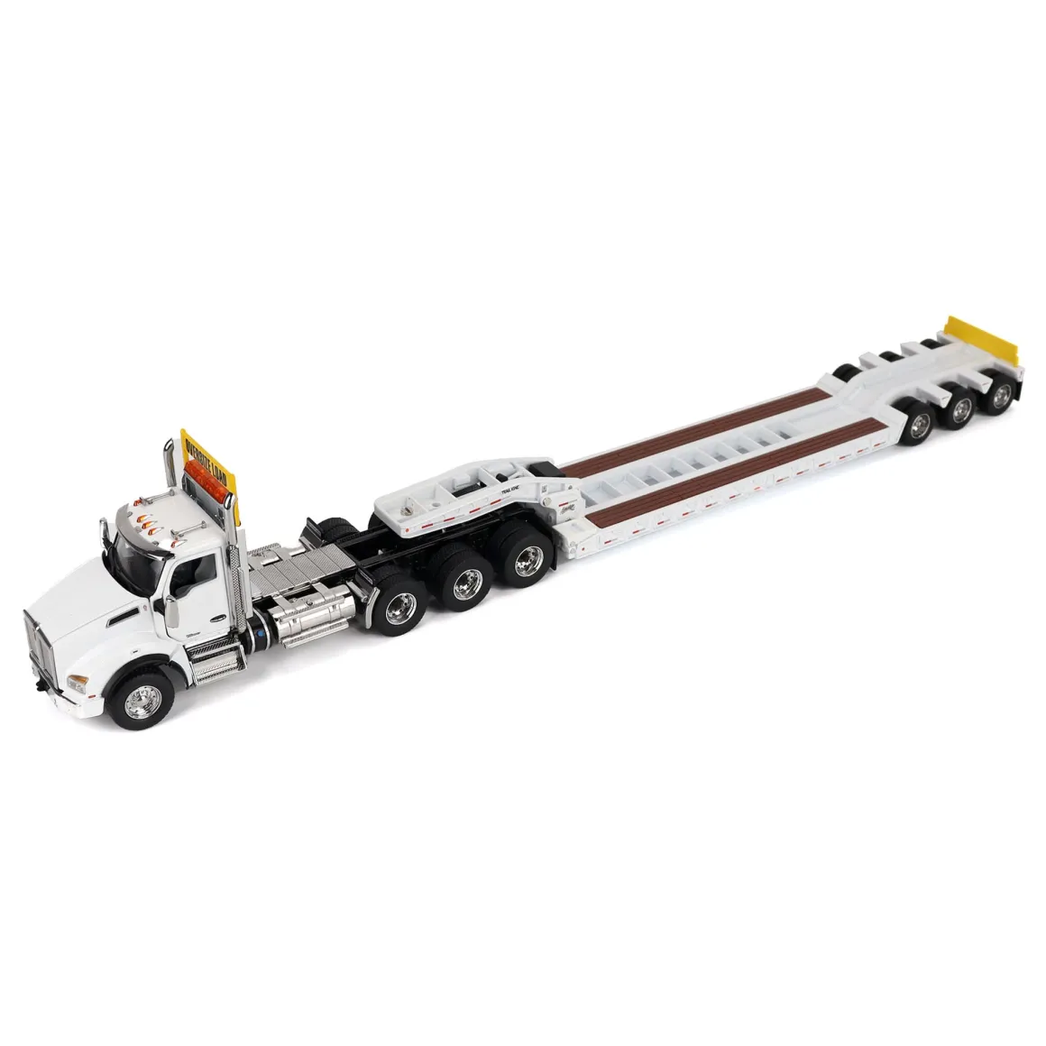1/50 White Kenworth T880 SBFA with White Trail King TK120 HDG Lowboy Trailer