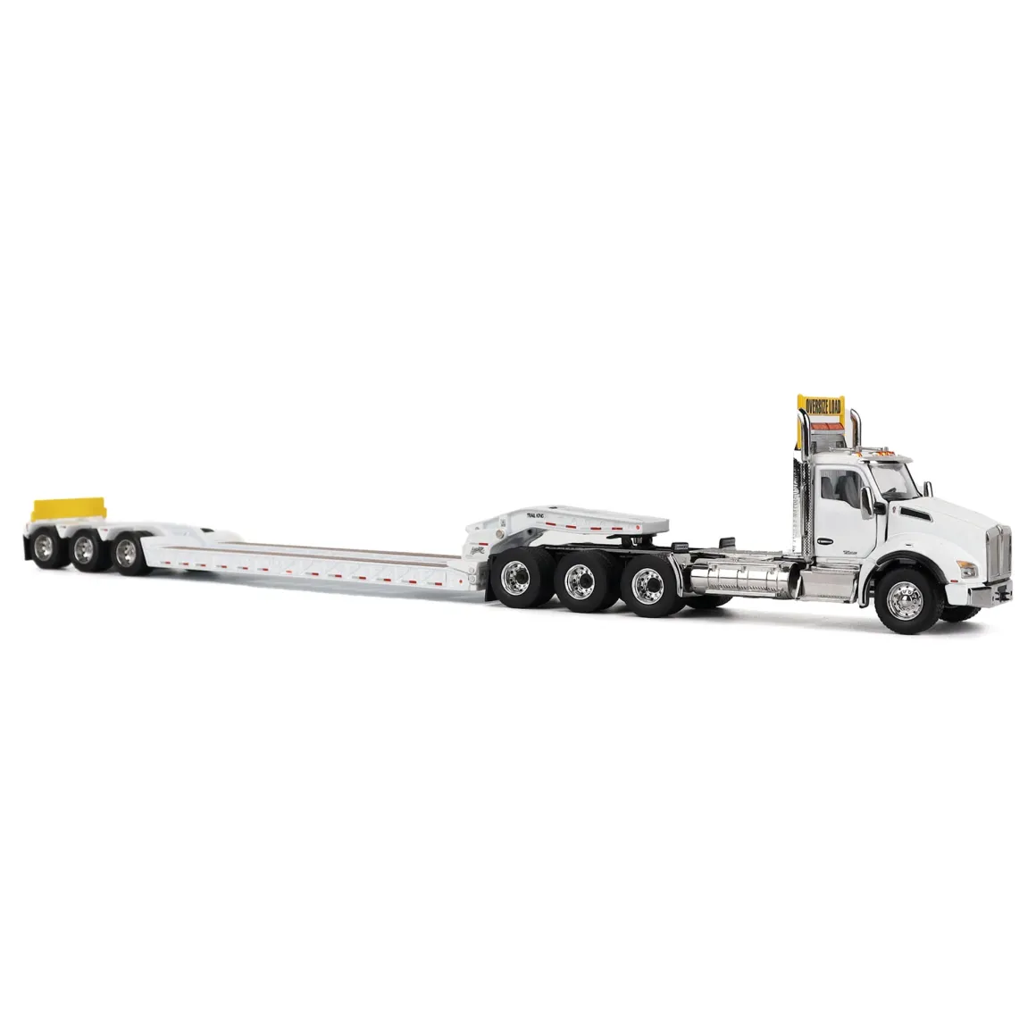 1/50 White Kenworth T880 SBFA with White Trail King TK120 HDG Lowboy Trailer