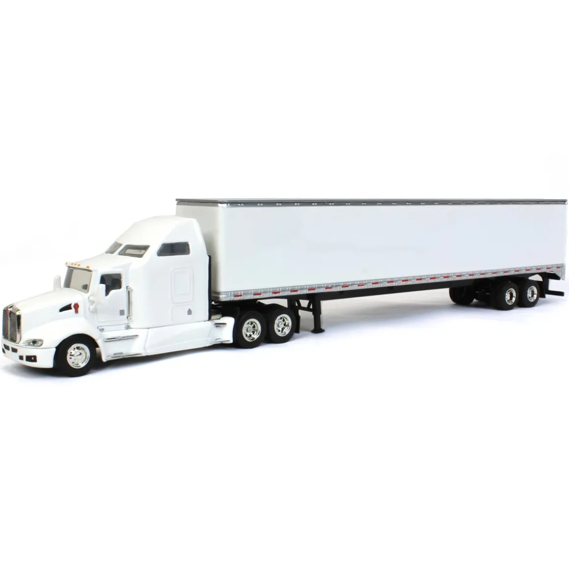 1/64 White Kenworth T660 Sleeper & Trailer with Double Rear Doors