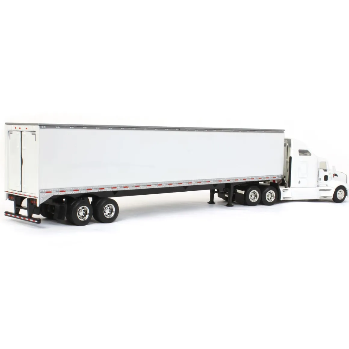 1/64 White Kenworth T660 Sleeper & Trailer with Double Rear Doors