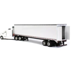 1/64 White Kenworth T660 Sleeper & Trailer with Double Rear Doors