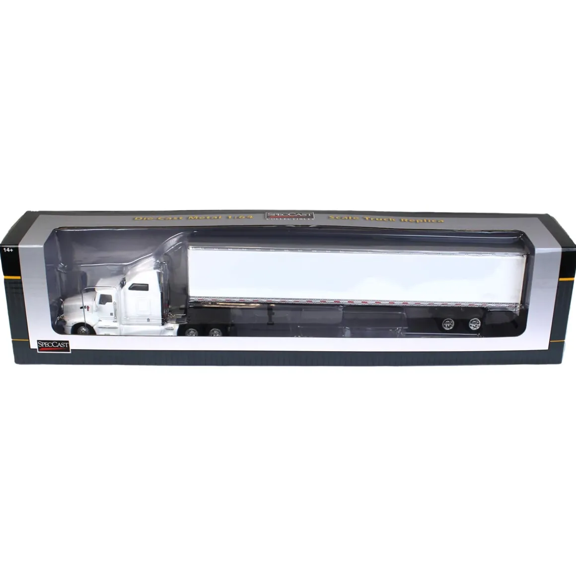 1/64 White Kenworth T660 Sleeper & Trailer with Double Rear Doors